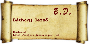Báthory Dezső névjegykártya