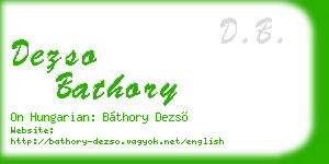 dezso bathory business card